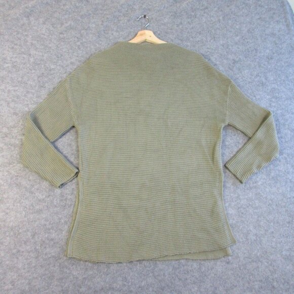 Pact Sweaters - Pact Womens Funnel Neck Sweater Tunic XS Split Hem Organic Cotton Green 440